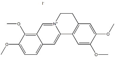 2,3,9,10-Tetramethoxy-5,6-dihydro-isoquino[3,2-a]isoquinolinylium: iodide 结构式