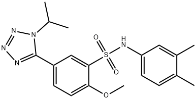 N-(3,4-dimethylphenyl)-5-(1-isopropyl-1H-tetrazol-5-yl)-2-methoxybenzenesulfonamide 结构式