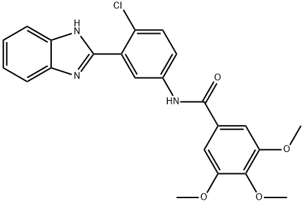 N-[3-(1H-benzimidazol-2-yl)-4-chlorophenyl]-3,4,5-trimethoxybenzamide 结构式