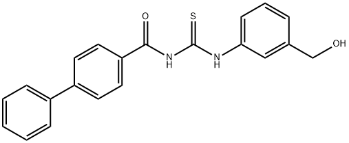 N-({[3-(hydroxymethyl)phenyl]amino}carbonothioyl)-4-biphenylcarboxamide 结构式