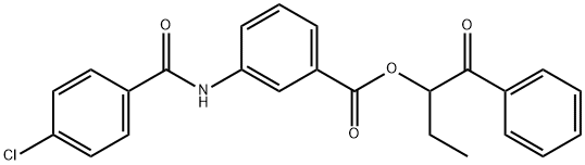 1-oxo-1-phenylbutan-2-yl 3-{[(4-chlorophenyl)carbonyl]amino}benzoate 结构式