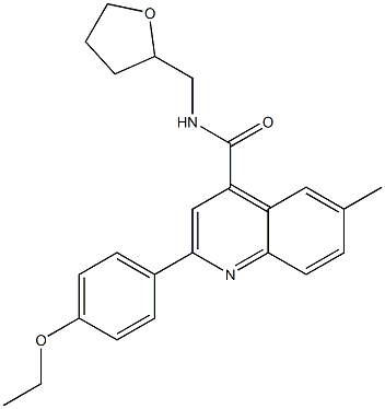 2-(4-ethoxyphenyl)-6-methyl-N-(oxolan-2-ylmethyl)quinoline-4-carboxamide 结构式