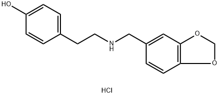 4-[2-(1,3-benzodioxol-5-ylmethylamino)ethyl]phenol:hydrochloride 结构式