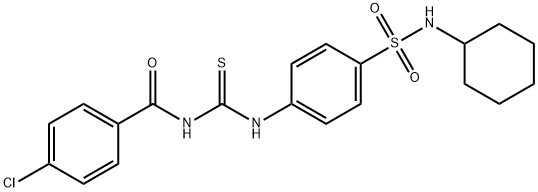 4-chloro-N-[({4-[(cyclohexylamino)sulfonyl]phenyl}amino)carbonothioyl]benzamide 结构式