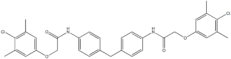 N,N'-[methylenebis(4,1-phenylene)]bis[2-(4-chloro-3,5-dimethylphenoxy)acetamide] 结构式