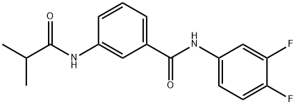 N-(3,4-difluorophenyl)-3-(2-methylpropanoylamino)benzamide 结构式