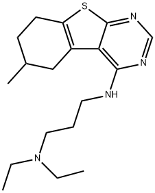 N1,N1-diethyl-N3-(6-methyl-5,6,7,8-tetrahydrobenzo[4,5]thieno[2,3-d]pyrimidin-4-yl)propane-1,3-diamine 结构式