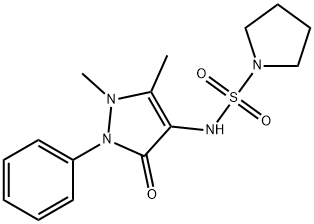 Pyrrolidine-1-sulfonic acid (1,5-dimethyl-3-oxo-2-phenyl-2,3-dihydro-1H-pyrazol-4-yl)-amide 结构式