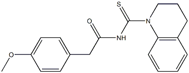 N-(3,4-dihydro-1(2H)-quinolinylcarbonothioyl)-2-(4-methoxyphenyl)acetamide 结构式