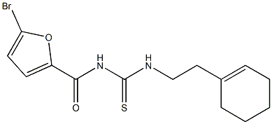 5-bromo-N-({[2-(1-cyclohexen-1-yl)ethyl]amino}carbonothioyl)-2-furamide 结构式