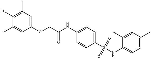 2-(4-chloro-3,5-dimethylphenoxy)-N-(4-{[(2,4-dimethylphenyl)amino]sulfonyl}phenyl)acetamide 结构式