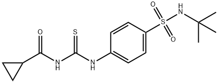 N-[({4-[(tert-butylamino)sulfonyl]phenyl}amino)carbonothioyl]cyclopropanecarboxamide 结构式