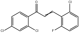 (2E)-3-(2-chloro-6-fluorophenyl)-1-(2,4-dichlorophenyl)prop-2-en-1-one 结构式