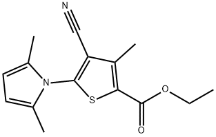 ethyl 4-cyano-5-(2,5-dimethyl-1H-pyrrol-1-yl)-3-methylthiophene-2-carboxylate 结构式