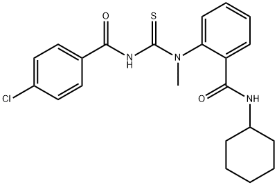 2-[{[(4-chlorobenzoyl)amino]carbonothioyl}(methyl)amino]-N-cyclohexylbenzamide 结构式