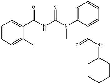 N-{[{2-[(cyclohexylamino)carbonyl]phenyl}(methyl)amino]carbonothioyl}-2-methylbenzamide 结构式
