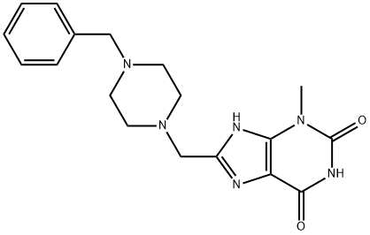 8-[(4-benzylpiperazin-1-yl)methyl]-3-methyl-7H-purine-2,6-dione 结构式