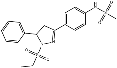 N-(4-(1-(ethylsulfonyl)-5-phenyl-4,5-dihydro-1H-pyrazol-3-yl)phenyl)methanesulfonamide 结构式