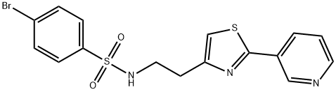 4-bromo-N-(2-(2-(pyridin-3-yl)thiazol-4-yl)ethyl)benzenesulfonamide 结构式