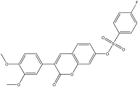 [3-(3,4-dimethoxyphenyl)-2-oxochromen-7-yl] 4-fluorobenzenesulfonate 结构式