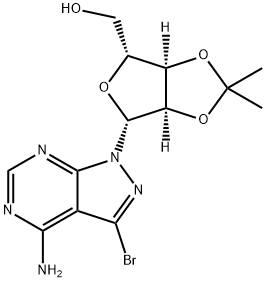 ((3AR,4R,6R,6AR)-6-(4-氨基-3-溴-1H-吡唑并[3,4-D]嘧啶-1-基)-2,2-二甲基四氢呋喃并[3,4-D][1,3]二噁戊环-4-基)甲醇 结构式