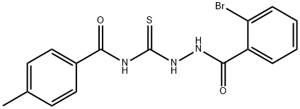 N-{[2-(2-bromobenzoyl)hydrazino]carbonothioyl}-4-methylbenzamide 结构式