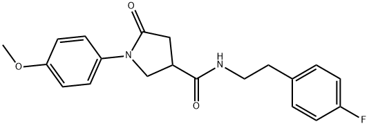 N-[2-(4-fluorophenyl)ethyl]-1-(4-methoxyphenyl)-5-oxopyrrolidine-3-carboxamide 结构式