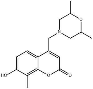 4-[(2,6-dimethylmorpholin-4-yl)methyl]-7-hydroxy-8-methylchromen-2-one 结构式