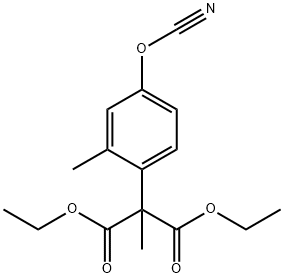 Propanedioic acid, (4-cyanato-2-methylphenyl)methyl-, diethyl ester 结构式