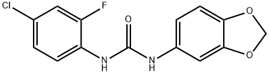 1-(1,3-benzodioxol-5-yl)-3-(4-chloro-2-fluorophenyl)urea 结构式