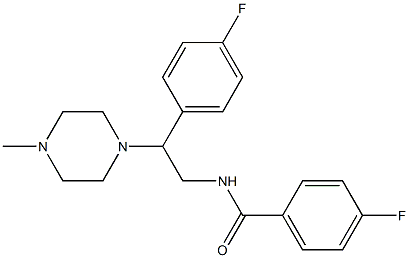 4-fluoro-N-[2-(4-fluorophenyl)-2-(4-methylpiperazin-1-yl)ethyl]benzamide 结构式