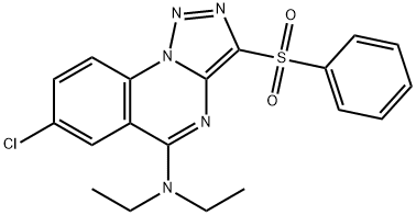 3-(benzenesulfonyl)-7-chloro-N,N-diethyltriazolo[1,5-a]quinazolin-5-amine 结构式