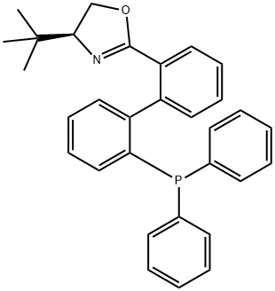 (S)-4-(tert-Butyl)-2-(2'-(diphenylphosphanyl)-[1,1'-biphenyl]-2-yl)-4,5-dihydrooxazole 结构式