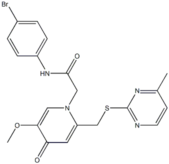 N-(4-bromophenyl)-2-[5-methoxy-2-[(4-methylpyrimidin-2-yl)sulfanylmethyl]-4-oxopyridin-1-yl]acetamide 结构式