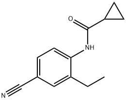 Cyclopropanecarboxylic acid (4-cyano-2-ethyl-phenyl)-amide 结构式