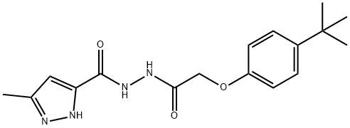 N'-[(4-tert-butylphenoxy)acetyl]-3-methyl-1H-pyrazole-5-carbohydrazide 结构式