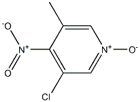 3-甲基-4-硝基-5-氯吡啶氮氧化物 结构式