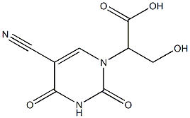 2-(5-Cyano-2,4-dioxo-3,4-dihydro-2H-pyrimidin-1-yl)-3-hydroxy-propionic acid 结构式