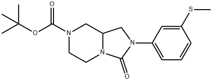 Imidazo[1,5-a]pyrazine-7(1H)-carboxylic acid, hexahydro-2-[3-(methylthio)phenyl]-3-oxo-, 1,1-dimethylethyl ester 结构式