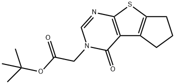 4H-环戊并[4,5]噻吩并[2,3-D]嘧啶-3(5H)-乙酸,6,7-二氢-4-氧代-1,1-二甲基乙基酯 结构式