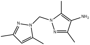 1-((3,5-二甲基-1H-吡唑-1-基)甲基)-3,5-二甲基-1H-吡唑-4-胺 结构式