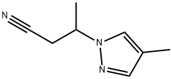 3-(4-甲基-1H-吡唑-1-基)丁腈 结构式