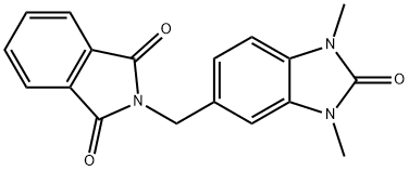 2-(1,3-Dimethyl-2-oxo-2,3-dihydro-1H-benzoimidazol-5-ylmethyl)-isoindole-1,3-dione 结构式