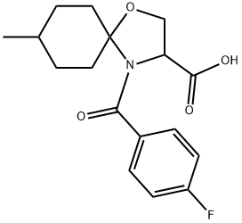 4-(4-fluorobenzoyl)-8-methyl-1-oxa-4-azaspiro[4.5]decane-3-carboxylic acid 结构式