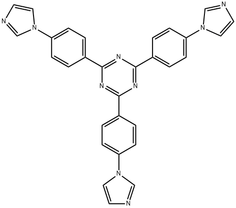 2,4,6-三[4-(1-咪唑基苯基)]-1,3,5-三嗪 结构式