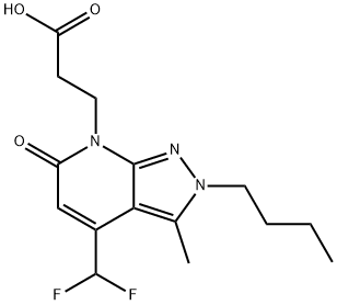 3-[2-丁基-4-(二氟甲基)-3-甲基-6-氧代-2H,6H,7H-吡唑并[3,4-B]吡啶-7-基]丙酸 结构式