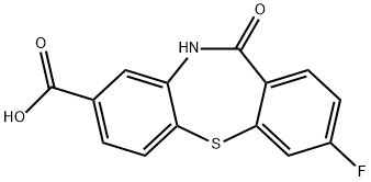 3-fluoro-11-oxo-10,11-dihydrodibenzo[b,f][1,4]thiazepine-8-carboxylic acid 结构式