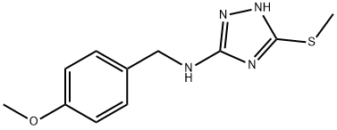 N-[(4-methoxyphenyl)methyl]-3-(methylsulfanyl)-1H-1,2,4-triazol-5-amine 结构式
