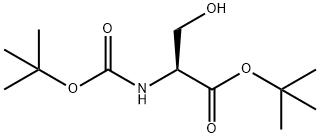 丝氨酸叔丁酯(叔丁氧羰基)酯 结构式