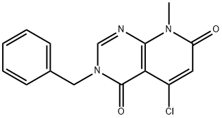 3-Benzyl-5-chloro-8-methyl-3H,8H-pyrido[2,3-d]pyrimidine-4,7-dione 结构式